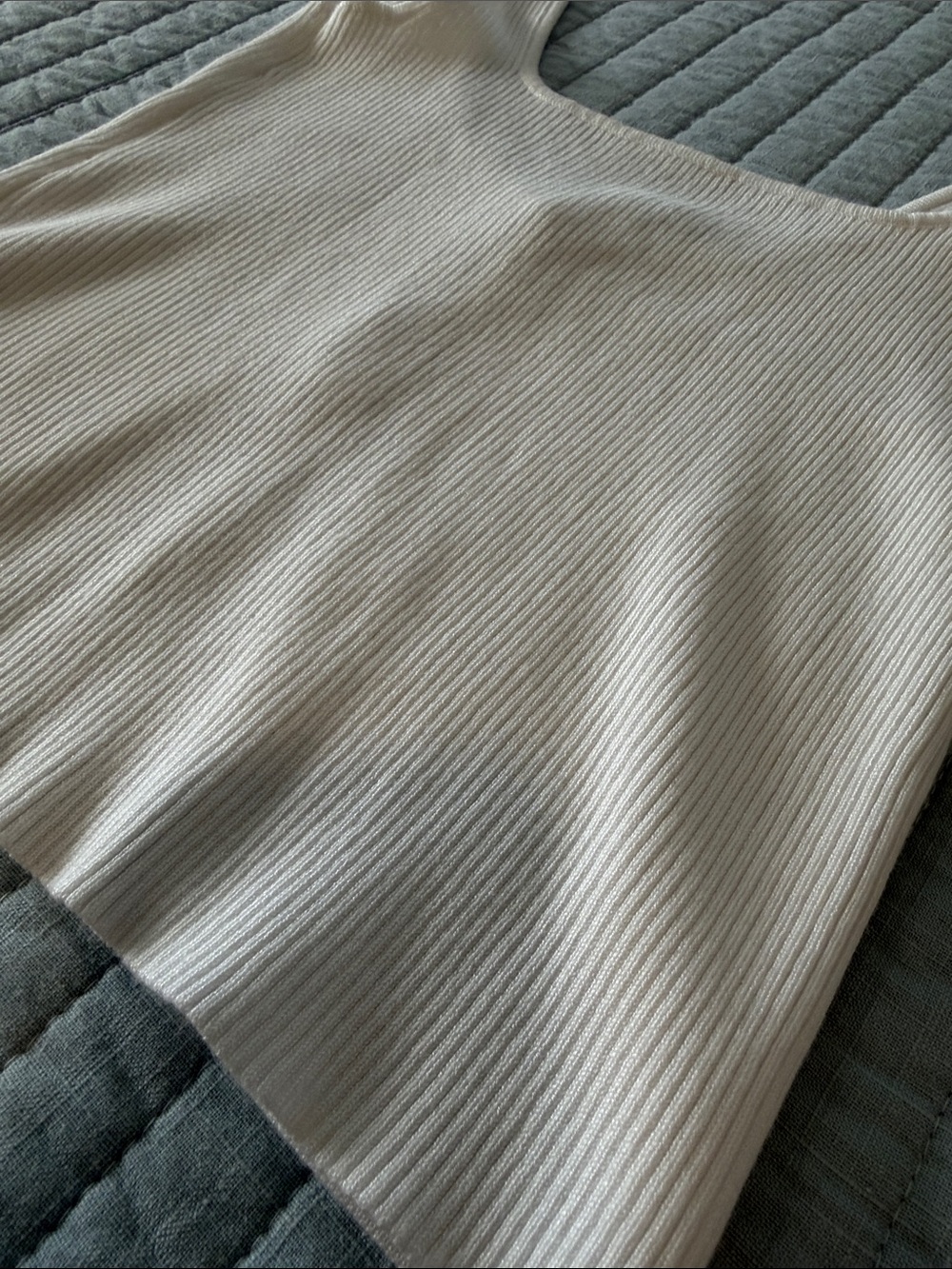 Lulu's Cream Ribbed Square-Neck Tank - Picture 2 of 7